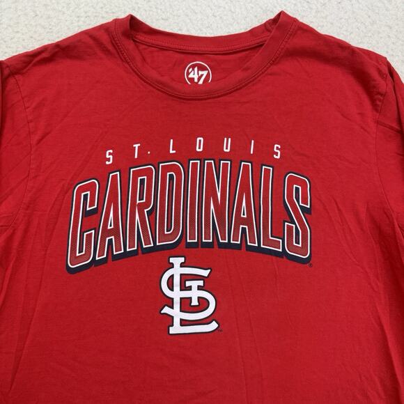 St Louis Cardinals Shirt Mens Large L Red Long Sleeve '47 MLB Baseball - Picture 3 of 11